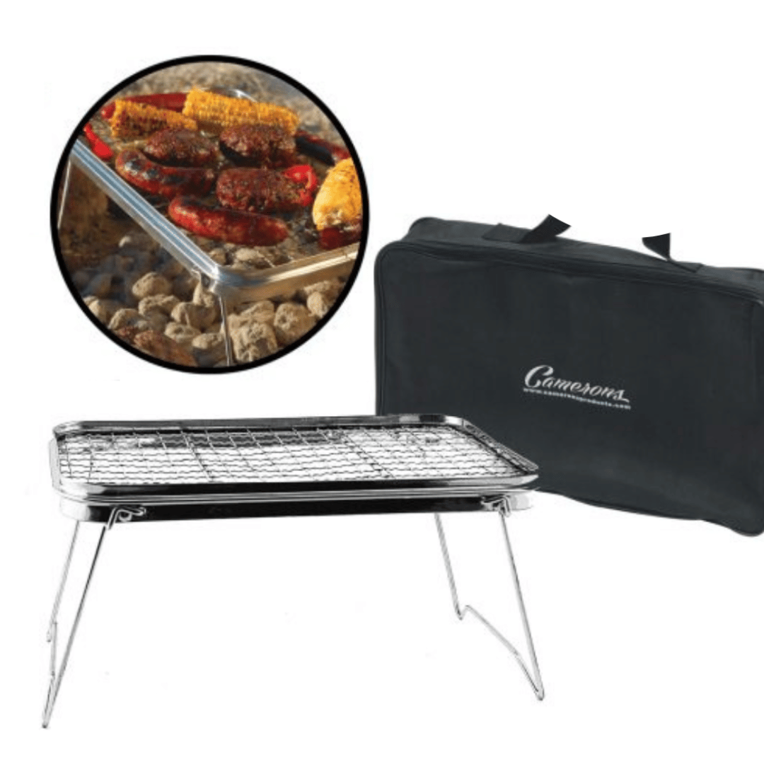 Camerons Open Fire Camping Grill (Stainless)